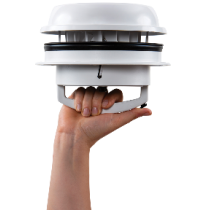 Airxcel MaxxFan Dome Plus -poistoilmaventtiili LED-valolla, 12V