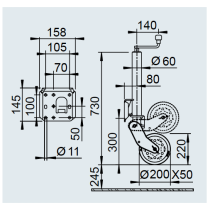 AL-KO nokkapyörä, 500 kg