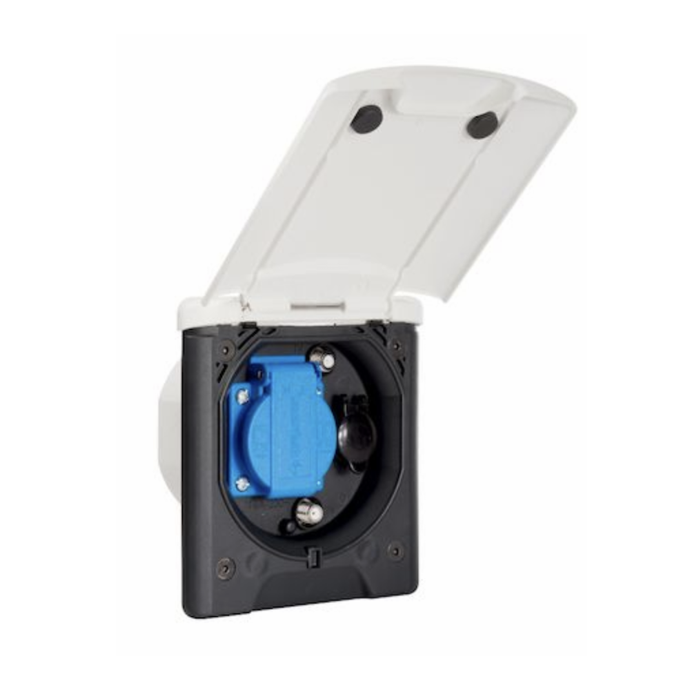Ulkopistorasia magneettisulkimella CEE / 12V / 230V / TV / SAT