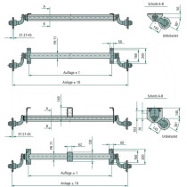 AL-KO Optima -akseli, 1430 mm, jarruton 750 kg