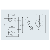 Winterhoff nokkapyörän kiinnike + nivelletty kahva KLE 60-KK