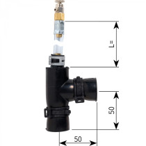 Alde L-kappale ilmausruuvilla ja kiristimillä, kumi (Ø22 mm)