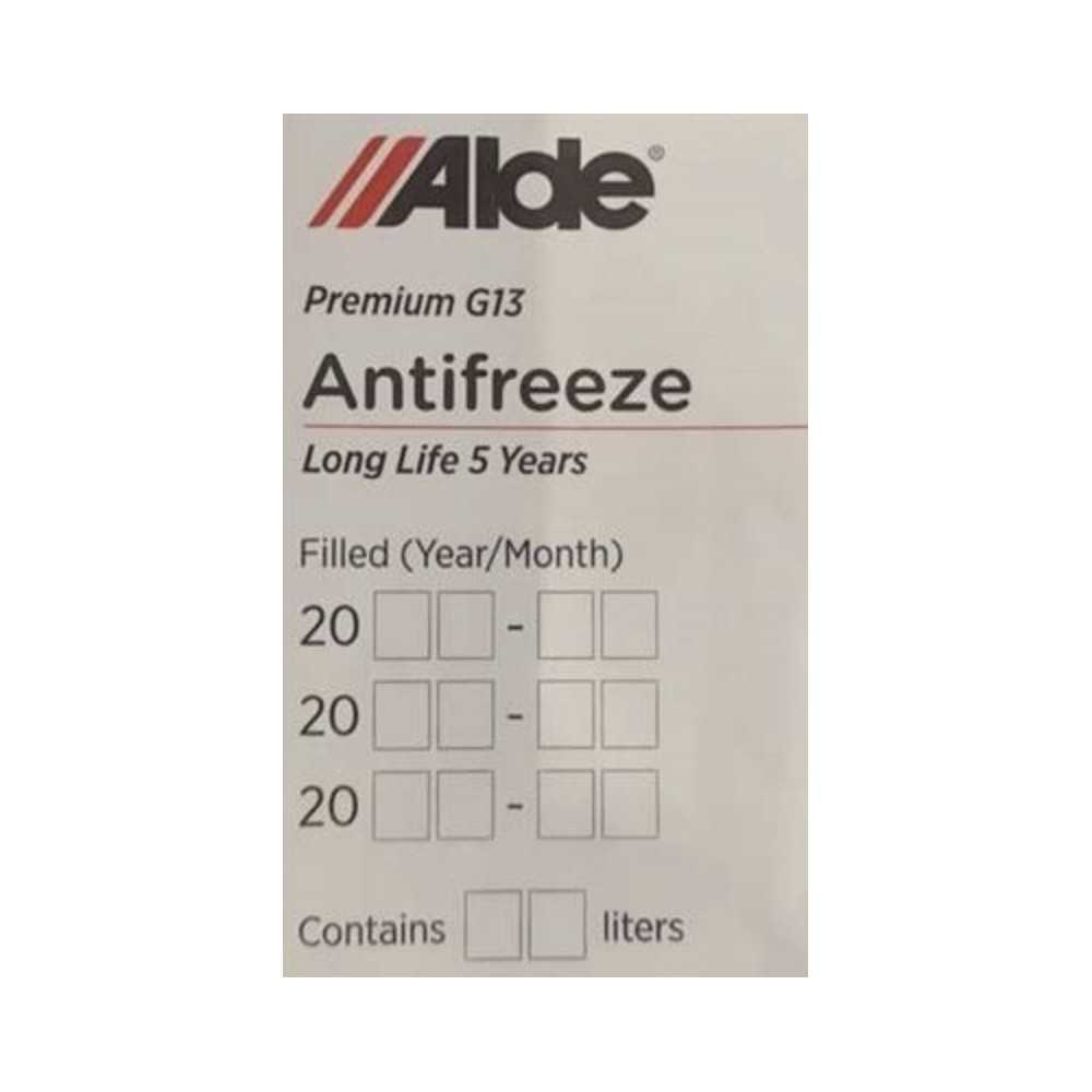 Alde Antifreeze-tarra