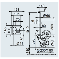 AL-KO nokkapyörä, 500 kg