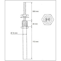 Lämpövastus vesisäiliöön 12V / 30W - sulanapitovastus