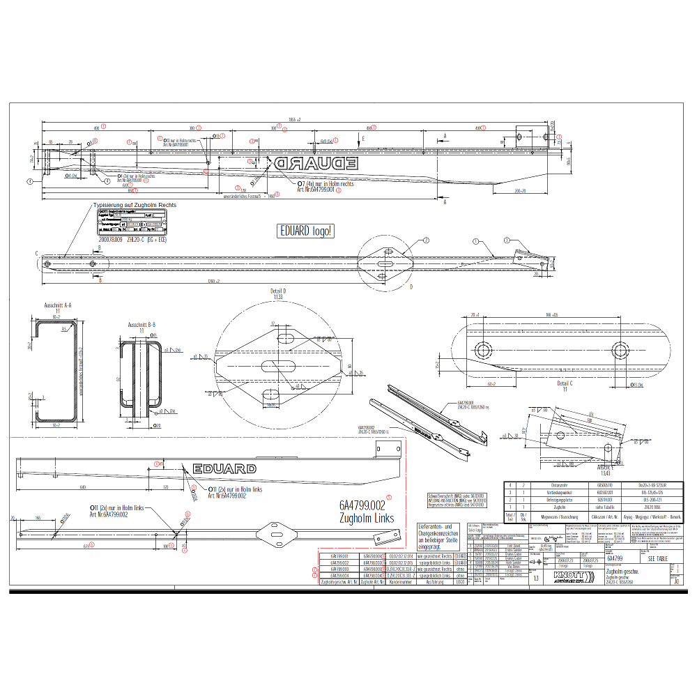 Knott ZHL 20 -aisapari, 1855 mm, 2000 kg