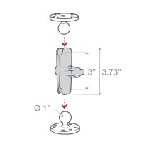 Kiinnitysvarsi 94 mm RAM Mounts 1" B-sarja