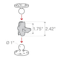 Kiinnitysvarsi 60 mm RAM Mounts 1" B-sarja