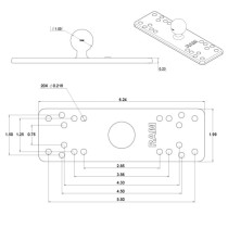 Kiinnityslevy RAM Mounts Universal Marine suorakaidepohja 1" B-sarja