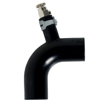 Alde L-kappale ilmausruuvilla, kumi (Ø22 mm esiasennetuilla jousikiristimillä) 62 x 62 mm