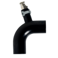 Alde L-kappale ilmausruuvilla, kumi (Ø22 mm esiasennetuilla jousikiristimillä) 62 x 62 mm