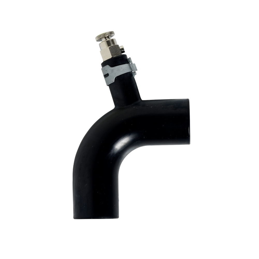 Alde L-kappale ilmausruuvilla, kumi (Ø22 mm esiasennetuilla jousikiristimillä) 62 x 62 mm