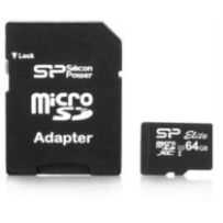 Silicon Power 64GB microSDXC -kortti (Class 10 Elite UHS-1, SD-adapterilla)