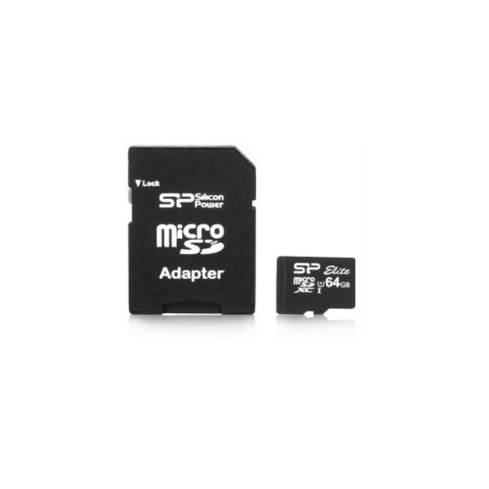 Silicon Power 64GB microSDXC -kortti (Class 10 Elite UHS-1, SD-adapterilla)