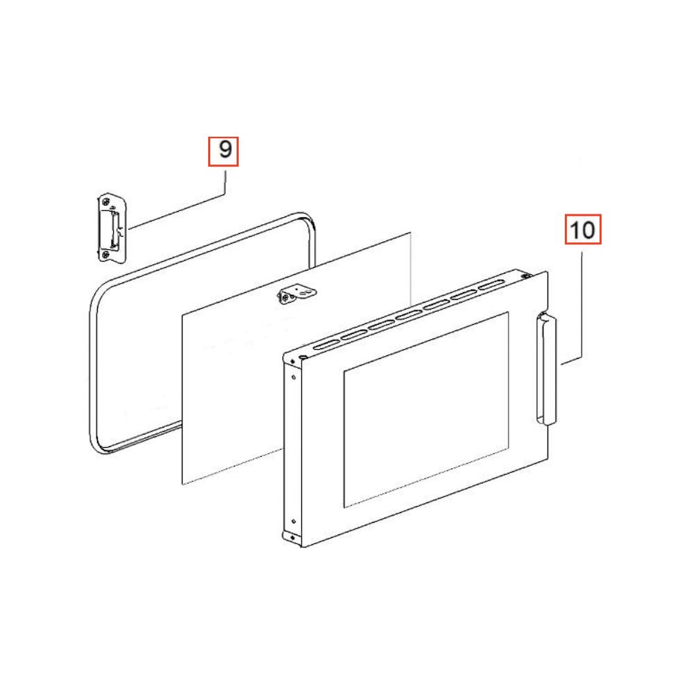 Thetford uuninluukun kahva ja lukitus SOV420x