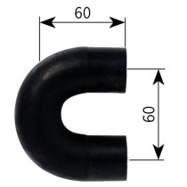 Alde U-kappale, kumi (Ø22 mm, esiasennetuilla jousikiristimillä)