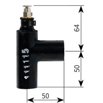 Alde T-kappale ilmausruuvilla ja kiristimillä, kumi (Ø22 mm)