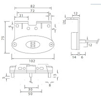 Etuvalo Aspöck Flatpoint 2 LED 12V muovi kiinnikkeellä