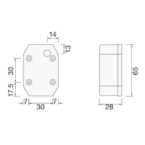 Aspöck Flexipoint -sivuvalo LED, 9-33V
