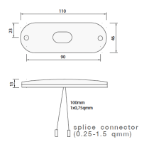 Sivuvalo Aspöck Flatpoint 3 LED 12V