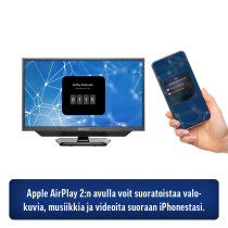 alphatronics 24" SLA24DW Full HD Smart-TV DVD soittimella, 12V