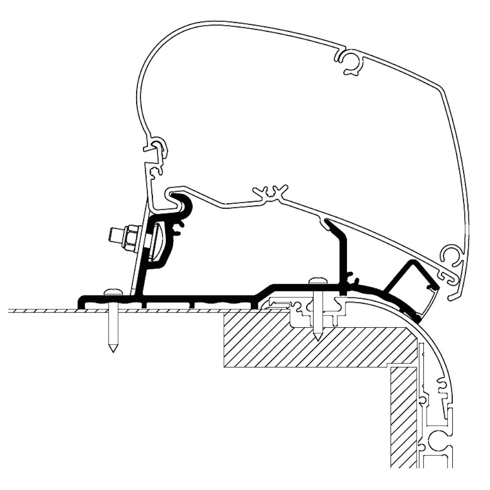 Kattomarkiisin kiinnityssarja Thule Adapter Roof Top Caravan LED