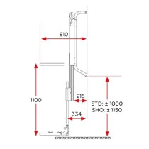 BR-Systems Prostor Lift 12V -polkupyöräteline, korkeus 830-1210 mm