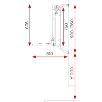 Polkupyöräteline BR Systems Prostor Lift 12V - yläkiinnityskiskoon, korkeus 830-1210 mm