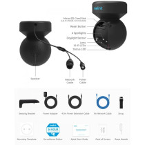 Reolink E Series E540-B 5MP PTZ Auto Tracking AI WiFi -valvontakamera  LED-kohdevaloilla
