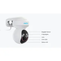 Reolink E Series E540 5MP PTZ Auto Tracking AI WiFi - valvontakamera LED-kohdevaloilla