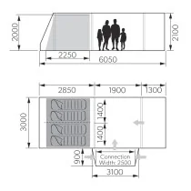 Dometic Rarotonga DA FTT 401 AIR RH -vapaasti seisova etuteltta (oikeamalli)