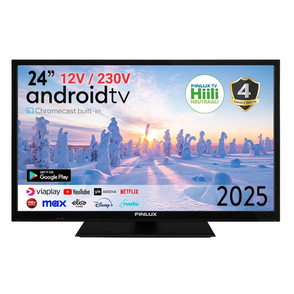 FINLUX 24" M7 Android Smart LED-TV, 12V (musta)