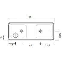 Aspöck Flexipoint 3 -äärivalo, 12V