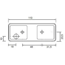 Äärivalo Aspöck 110x41 mm