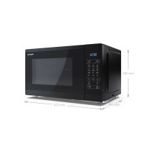 Sharp YC-MG252AE-B -mikroaaltouuni digitaalinen grillillä