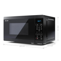 Sharp YC-MS02E-B -mikroaaltouuni digitaalinen