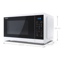 Sharp YC-MS252AE-W -mikroaaltouuni digitaalinen