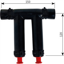 Alde TT-kappale, kumi (Ø22 mm, esiasennetuilla jousikiristimillä)