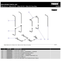 Thule rungon alaputki ja liitososa Elite G2 Short