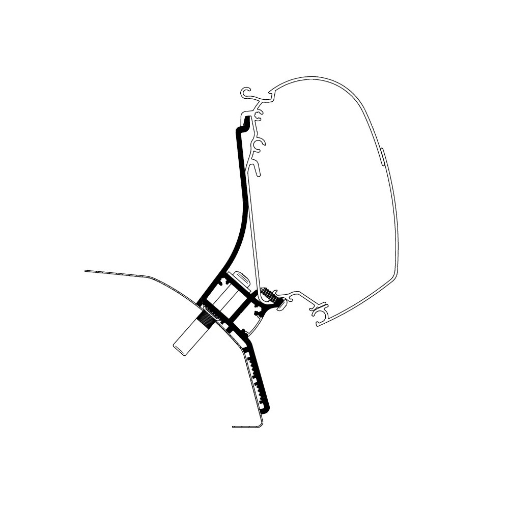 Seinämarkiisin kiinnityssarja Thule Adapter Wall Ducato H2 Lift Roof LED, musta