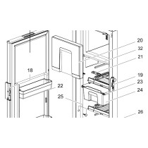 Thetford oven kahva ja lukituslevy T1152