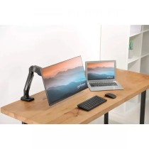 Manhattan Aluminum Gas Spring Single Monitor -pöytäteline näytölle 17-32"