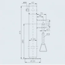 Winterhoff SF 60-19-2800 -kääntyvä tukijalka, 1300 kg