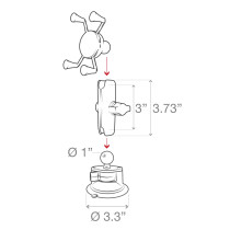 RAM Mounts X-Grip -puhelinteline imukupilla, B-sarja