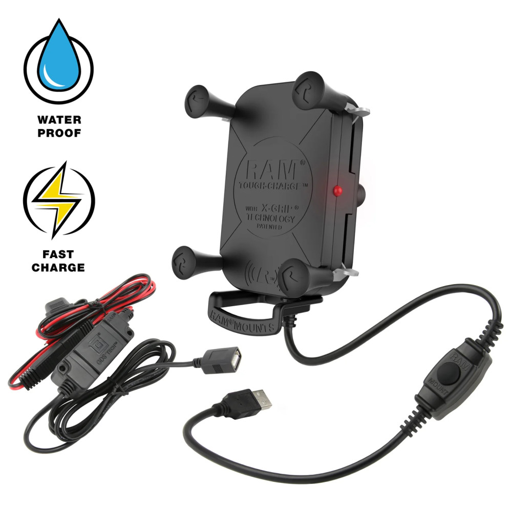 RAM Mounts Tough-Charge -puhelinpidike langattomalla laturilla 15W, B-sarja RAM Mounts Tough-Charge -puhelinpidike langattomalla laturilla 15W, B-sarja