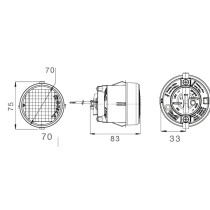 Aspöck Roundpoint II -peruutusvalo, 12V