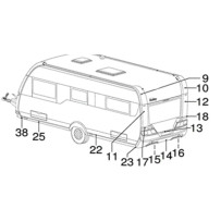 Hobby kattolista takayläkulma vasen, valkoinen