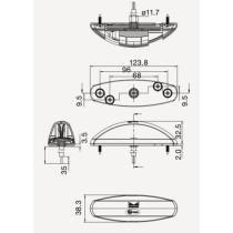 Aspöck Flexipoint 2 LED -äärivalo, 12V