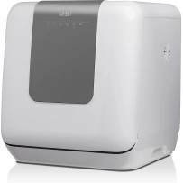 Ströme TDW45S03D -pöytäastianpesukone – kompakti ja tyylikäs hopeanvärinen astianpesukone pieniin tiloihin