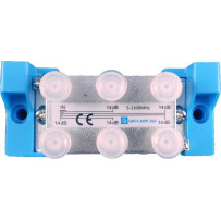 Laatuantenni haaroitin viiteen päättyvä 14dB 5-1300MHz Docsis 3.1 + eristin